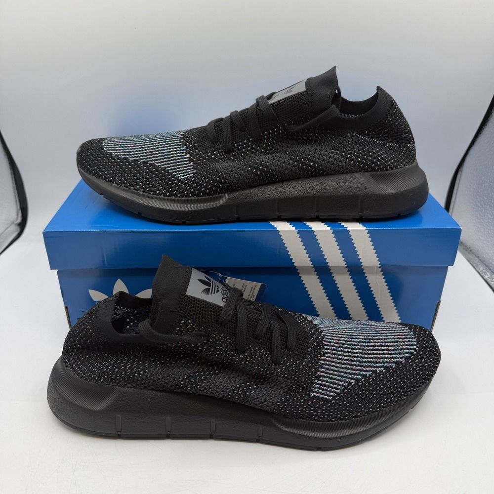 Adidas Swift Run PK Running Shoes Mens Sz 10 Black/Multi Color Sneakers CG4127